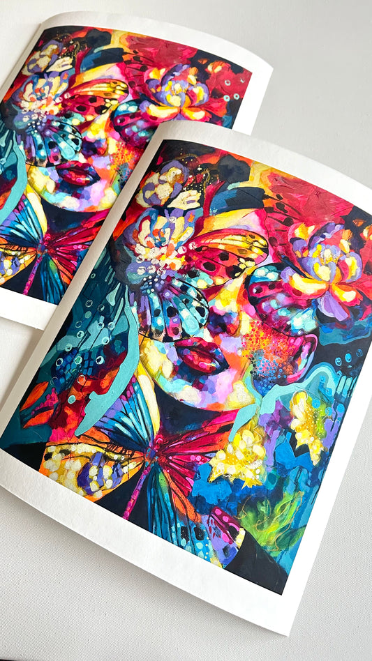 "Colourful Enigma:Wings of Perception" Fine Art Print