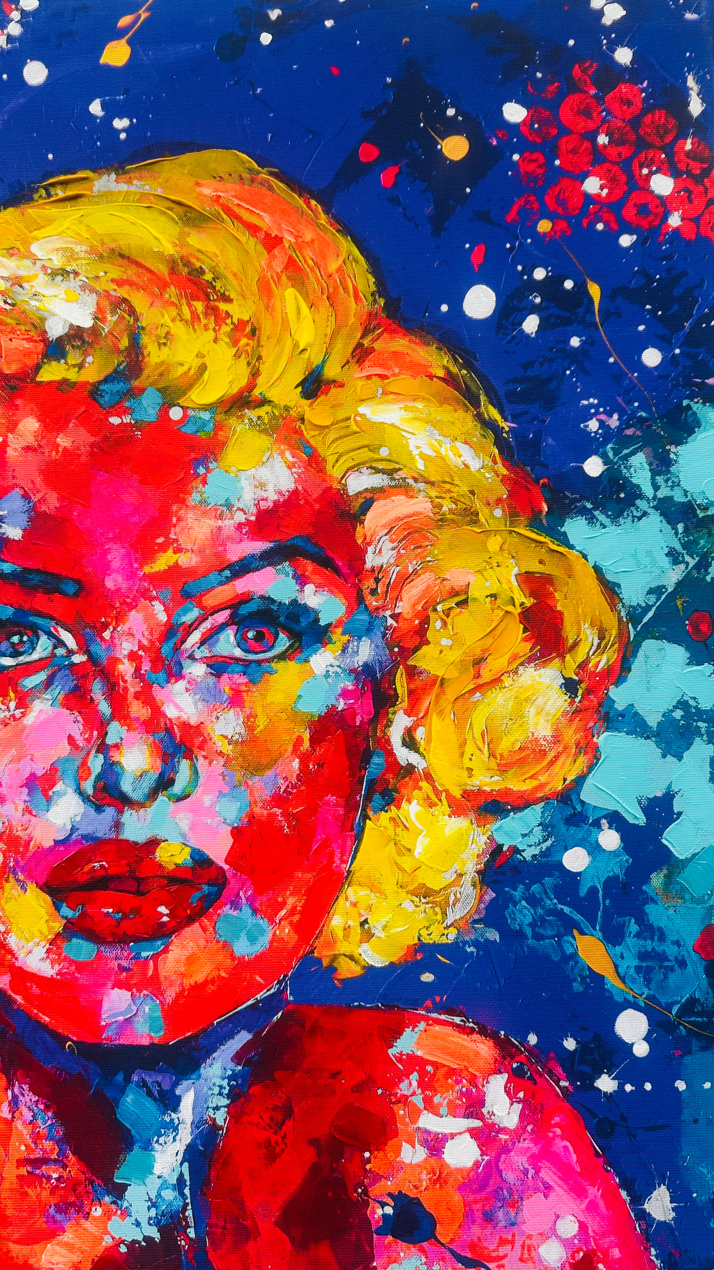 Marilyn in Colour Hand- Embellished Canvas Print