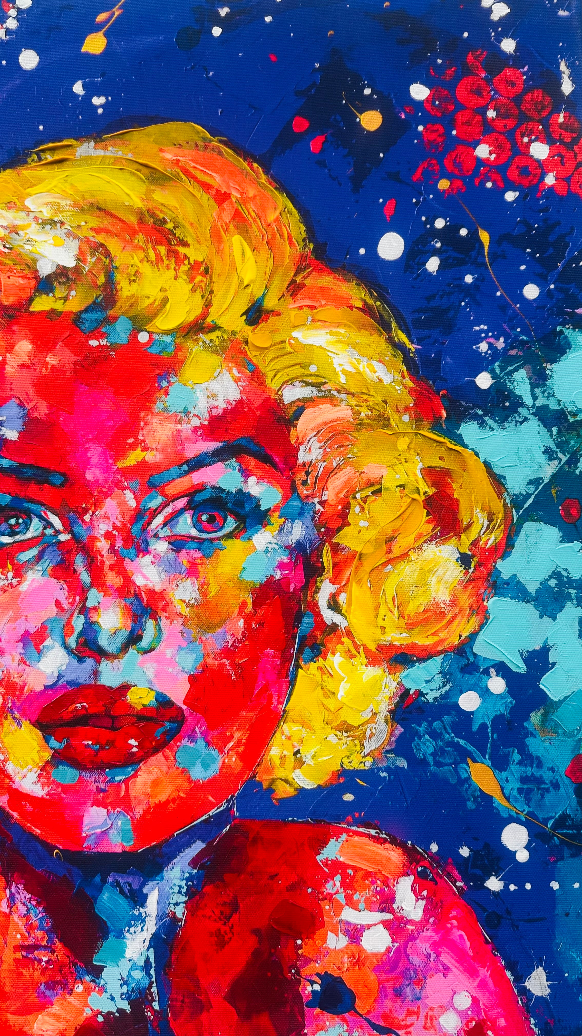 Marilyn in Colour Hand- Embellished Canvas Print