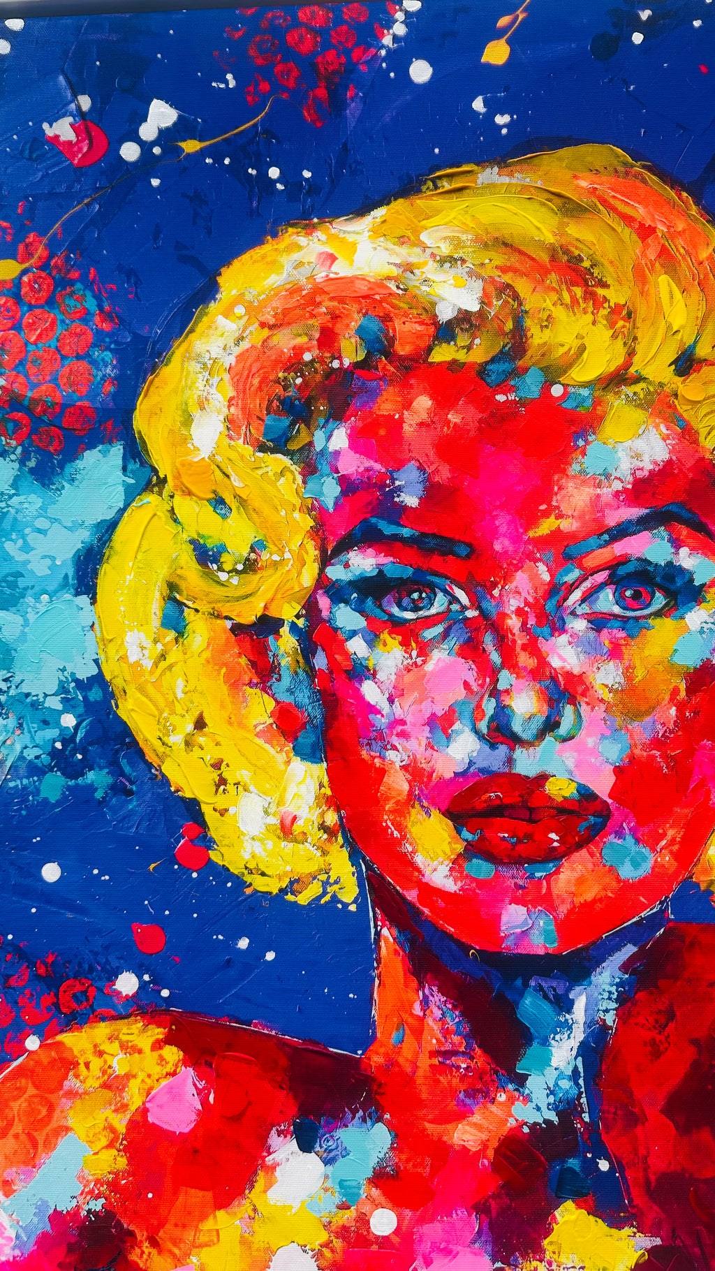 Marilyn in Colour Hand- Embellished Canvas Print