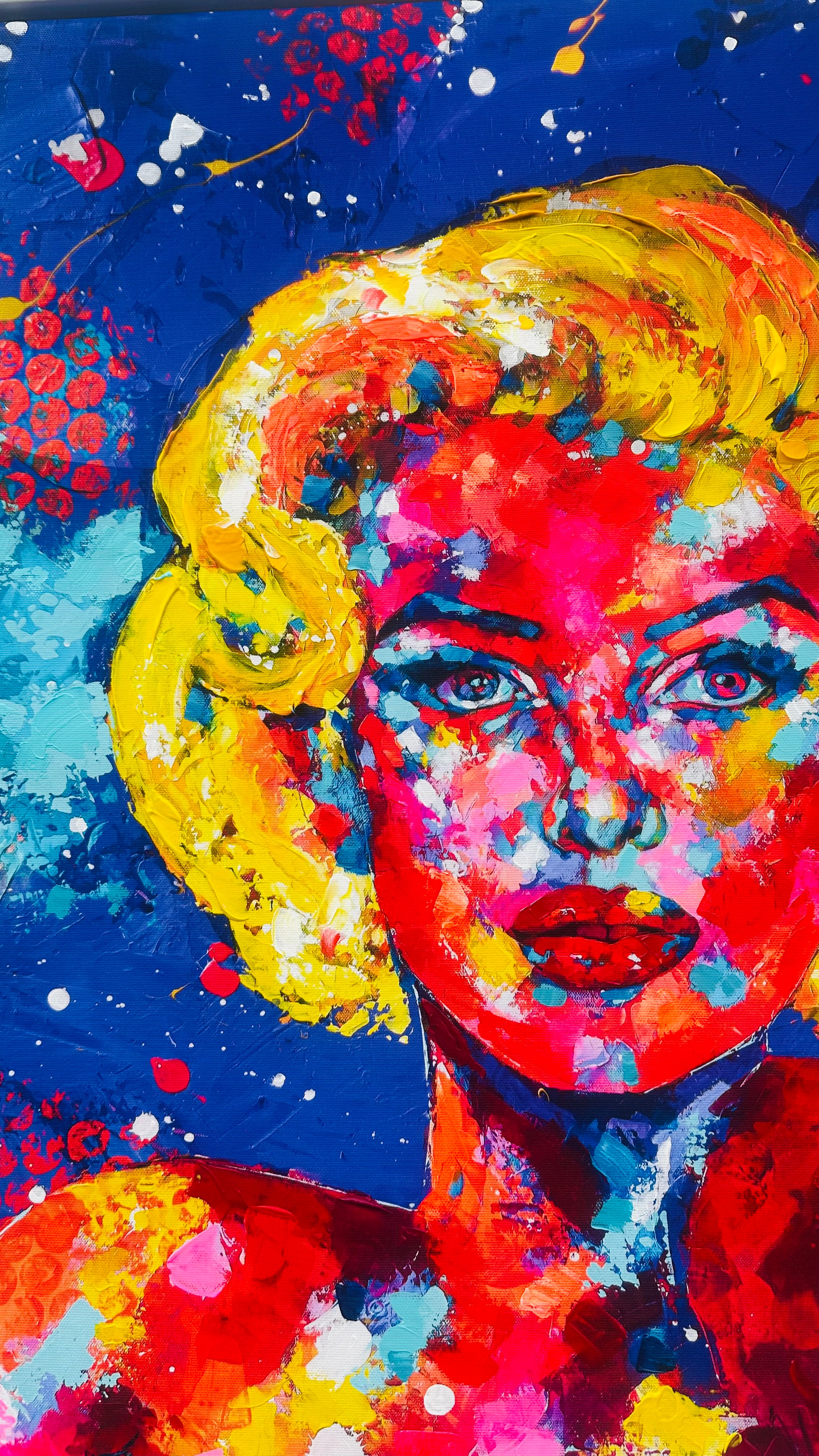 Marilyn in Colour Hand- Embellished Canvas Print