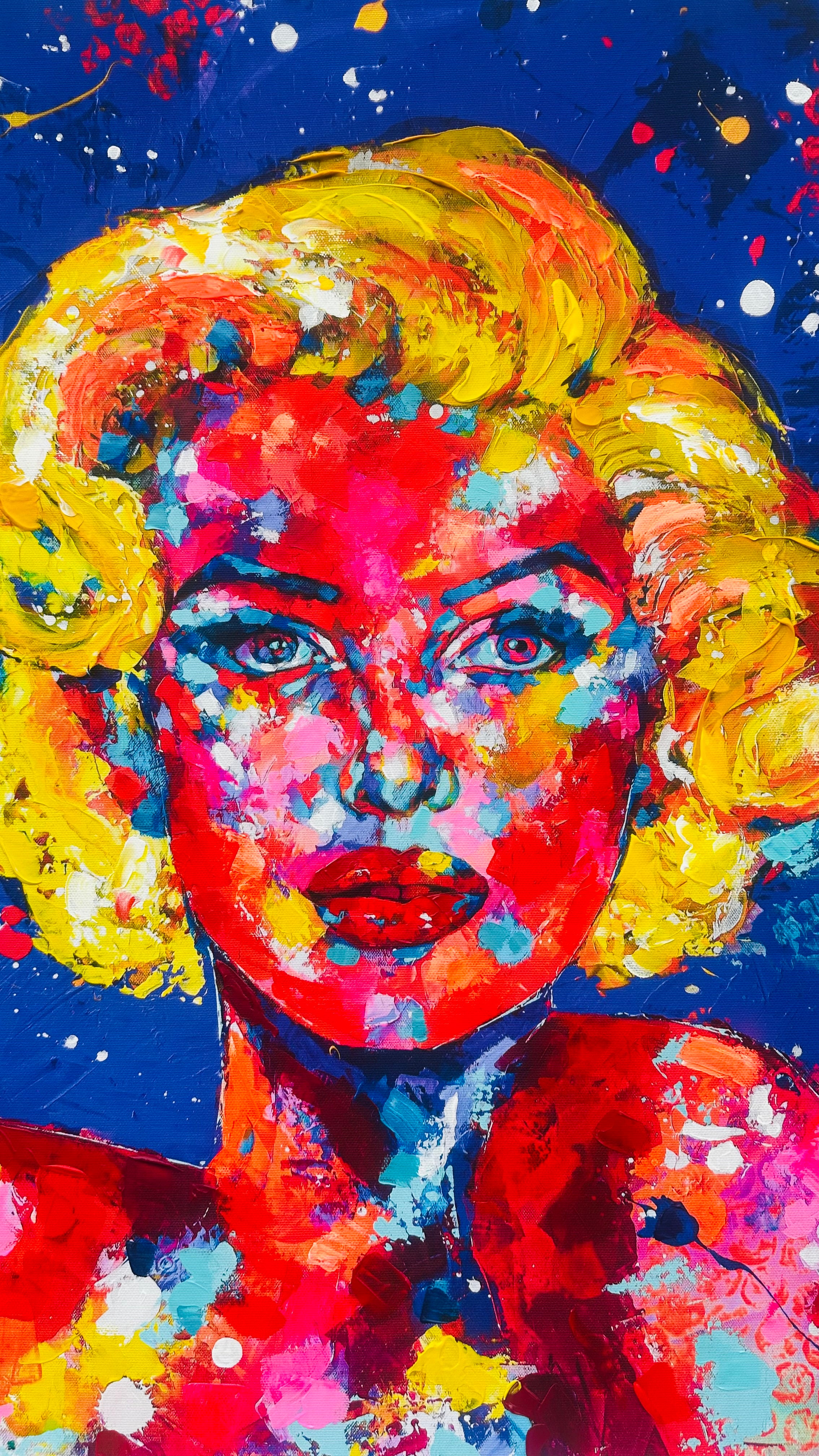 Marilyn in Colour Hand- Embellished Canvas Print