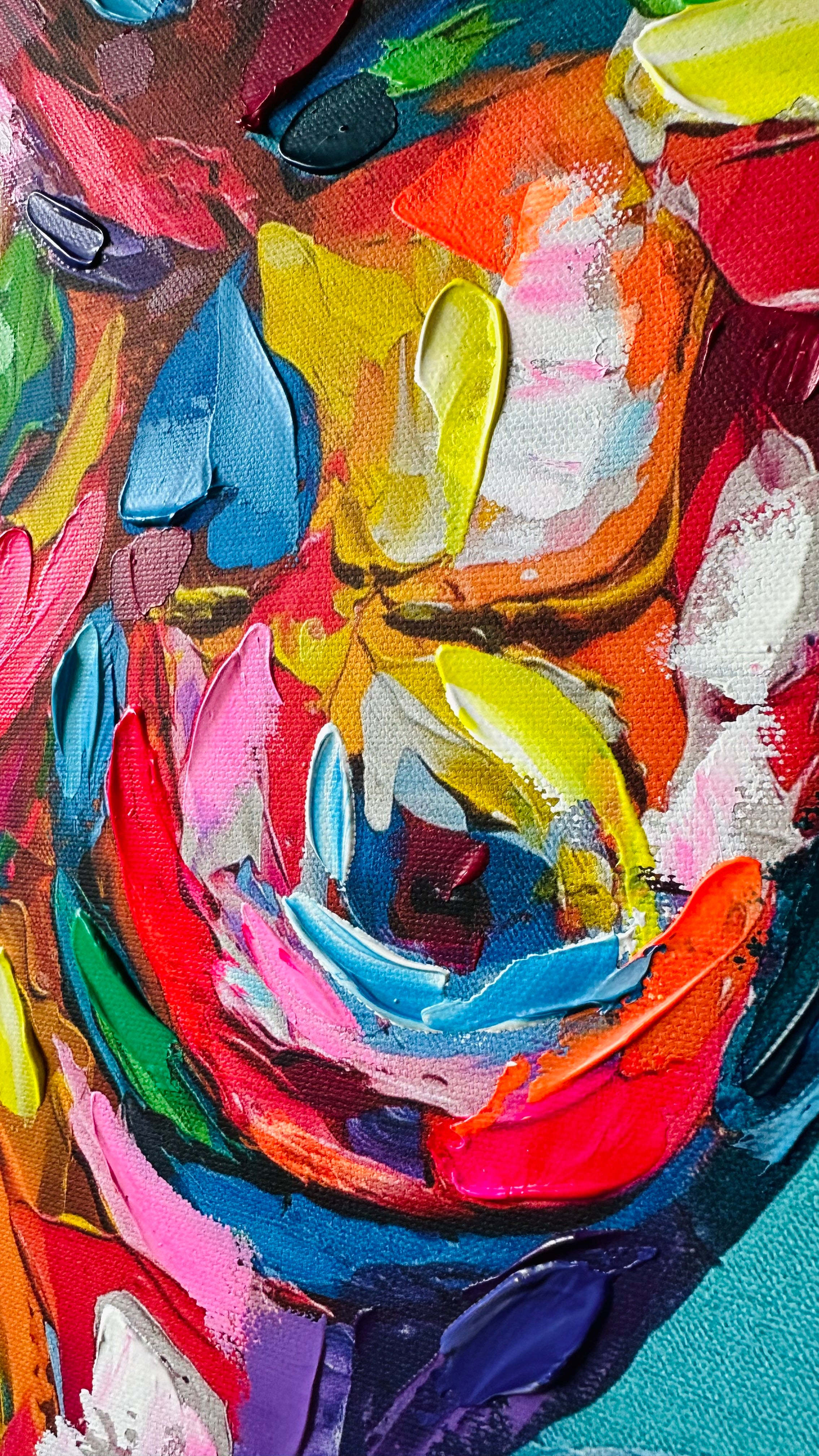 Shielded by Colour - Hand- Embellished Canvas Print