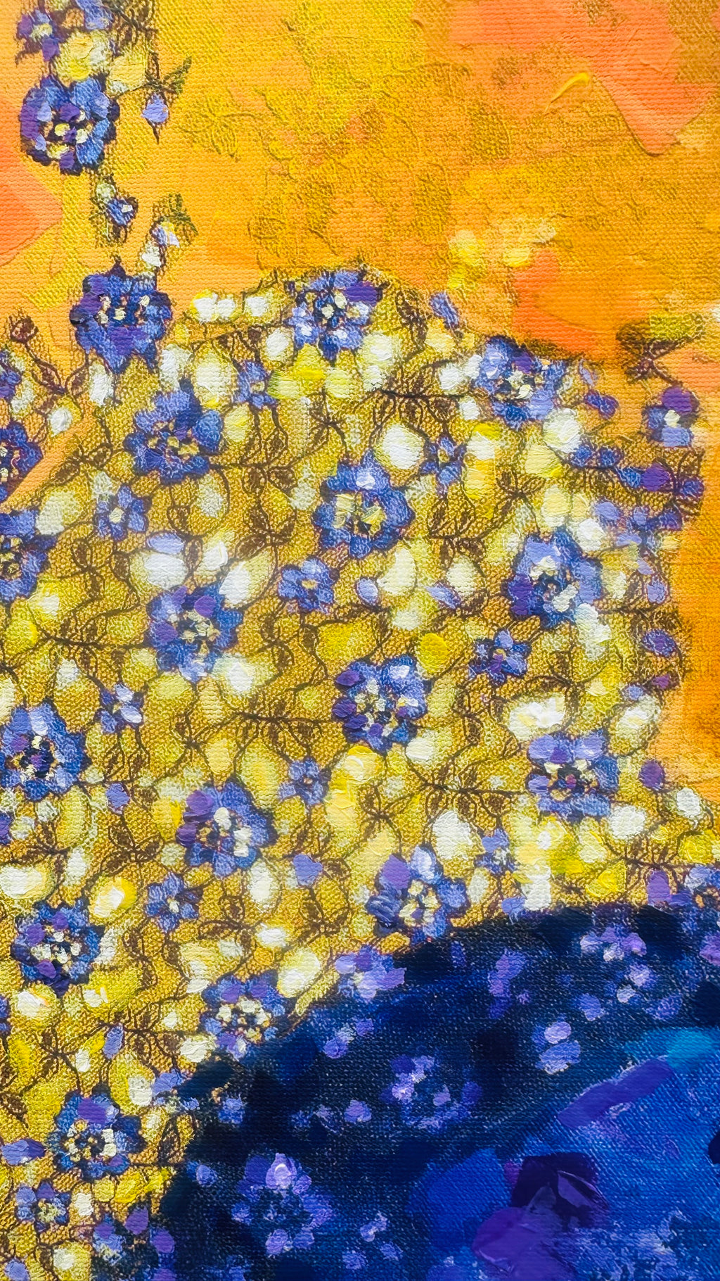 Woven in Amber- Hand-Embellished Canvas Print
