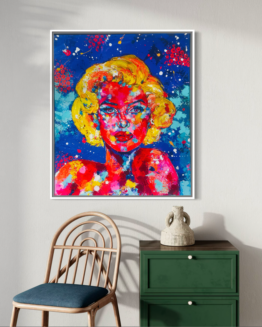 Marilyn in Colour Hand- Embellished Canvas Print